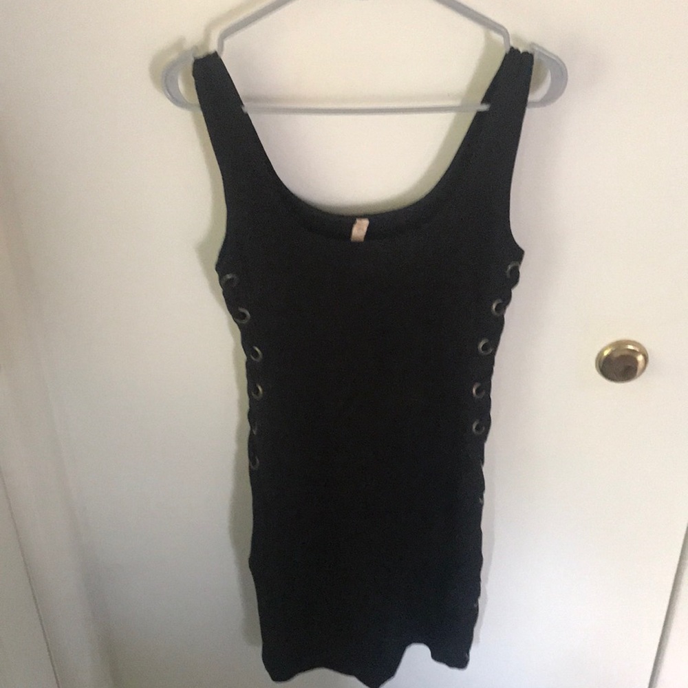 Bailey 44 black dress with lace up sides size small stretchy material